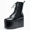 Goth Rave Spitze Stiefeletten 10CM High Heel Plattform Funky Punk Schuhe