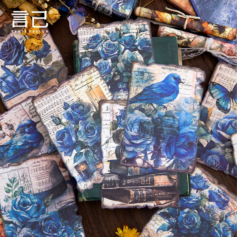 30 Blatt Vintage-Papier für Tagebuch, Scrapbooking, florale Collage, dekoratives Zubehör, Retro-Bastelpapier für Heimwerker Image