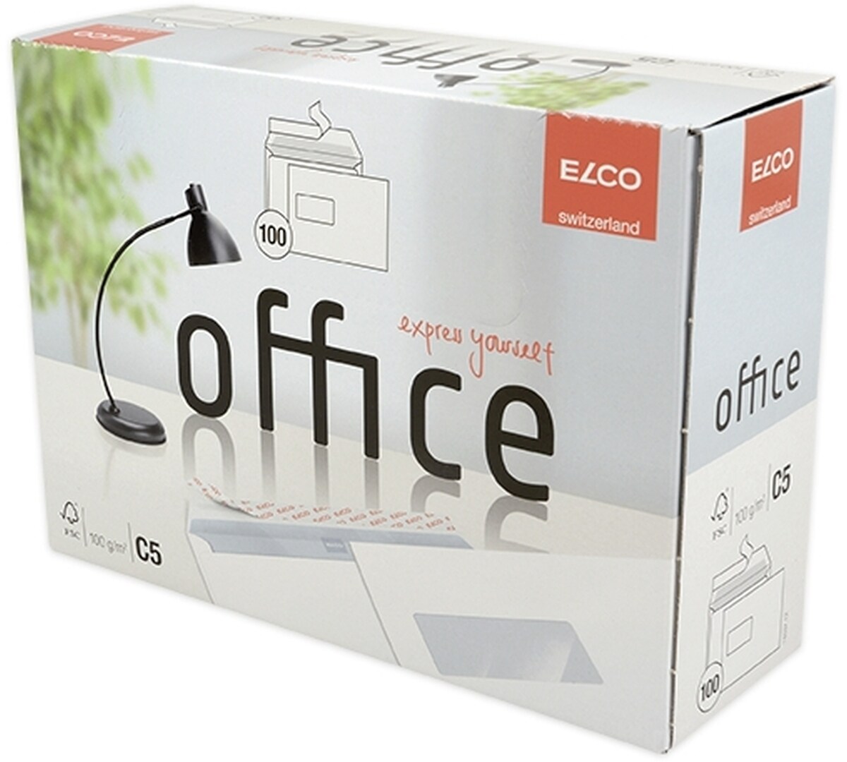 ELCO Briefumschläge in Shopbox C5 hochweiß Haftklebung Fenster links mit Innendruck 100 g/qm VE=6x100 Stück Image