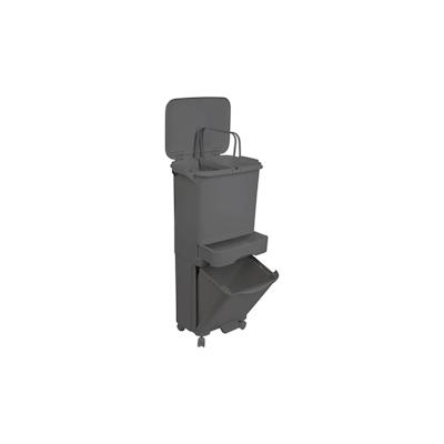 WellHome - 42 l vertikaler Mülleimer mit 3 Fächern und Rädern (24 l + 4 l + 14 l) Image