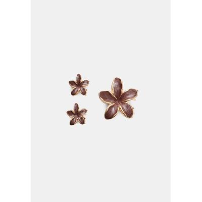 Stradivarius Pack of 3 floral hair clips Brown OS