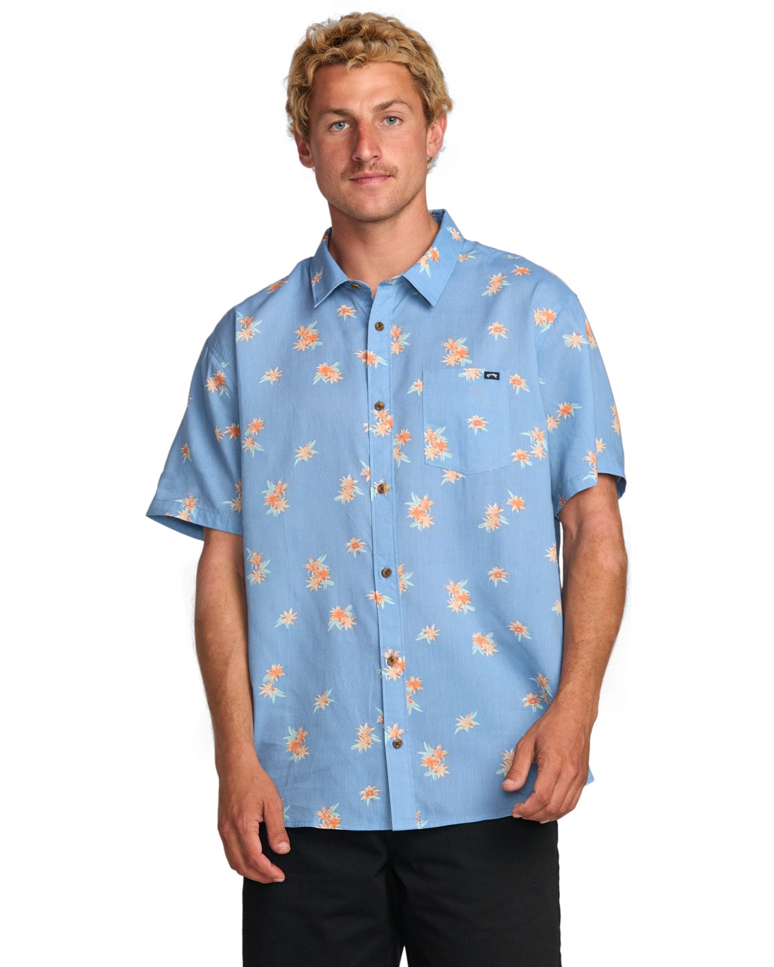 Funktionshemd BILLABONG "Sundays", Herren, Gr. L, US-Größen, blau (carol blau), Obermaterial:52% Walkfrottier, 48% Lyocell;, Hemden