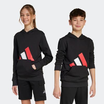 Kapuzensweatshirt ADIDAS SPORTSWEAR "J BL FT HD 280", Kinder, Gr. 152, schwarz, pure ruby, weiß, Obermaterial: 55% Baumwolle, 36% Polyester, 9% Viskose, sportlich, Sweatshirts Image