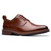 Schnürschuh CLARKS "Alwin Lace", Herren, Gr. 41, braun, Leder, elegant, Schuhe, Business Schnürschuh mit Anziehlasche