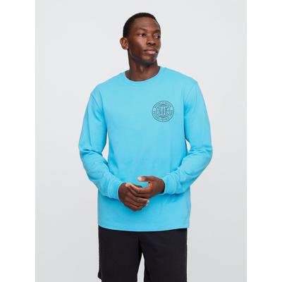 Gap Blue Long Sleeve 100% Cotton World Logo T-Shirt