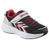 Sneaker SKECHERS "MICROSPEC TREAD", Kinder, Gr. 28, silber (schwarz, silberfarben), Lederimitat, Textil, kontrastfarbene Details, sportlich, Schuhe, Freizeitschuh mit Klettverschluss, Größenschablone zum Download