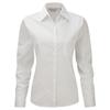 Jerzees Damen Baumwoll-Hemd / Bluse / Arbeitsbluse, langärmlig (Weiß)