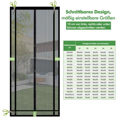 Sekey - Insektenschutz Fliegengitter Moskitonetztür Zuschneidbar Türvorhang für Tür 140x240cm, Image