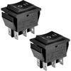 LaBlanc – Set mit 2 Wippschaltern, EIN-AUS-EIN, DPDT, 6 Anschlüsse, 16 A 250 VAC, Schwarz