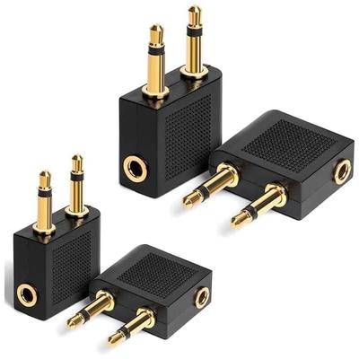 Bluedeer - Frypay 4er Pack Flugzeug Adapter für Kopfhörer Flugzeug Adapter kopfhörer, vergoldet für Image