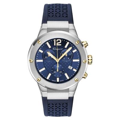 F-80 Silicone Strap Chronograph Watch, 42Mm - Gray - Ferragamo Watches