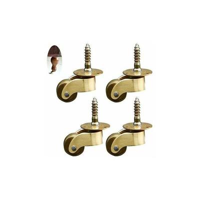 4 Stück Lenkrollen, Möbelrollen aus Messing, Transportrollen, geräuscharmes Rollen, für Möbel, Image