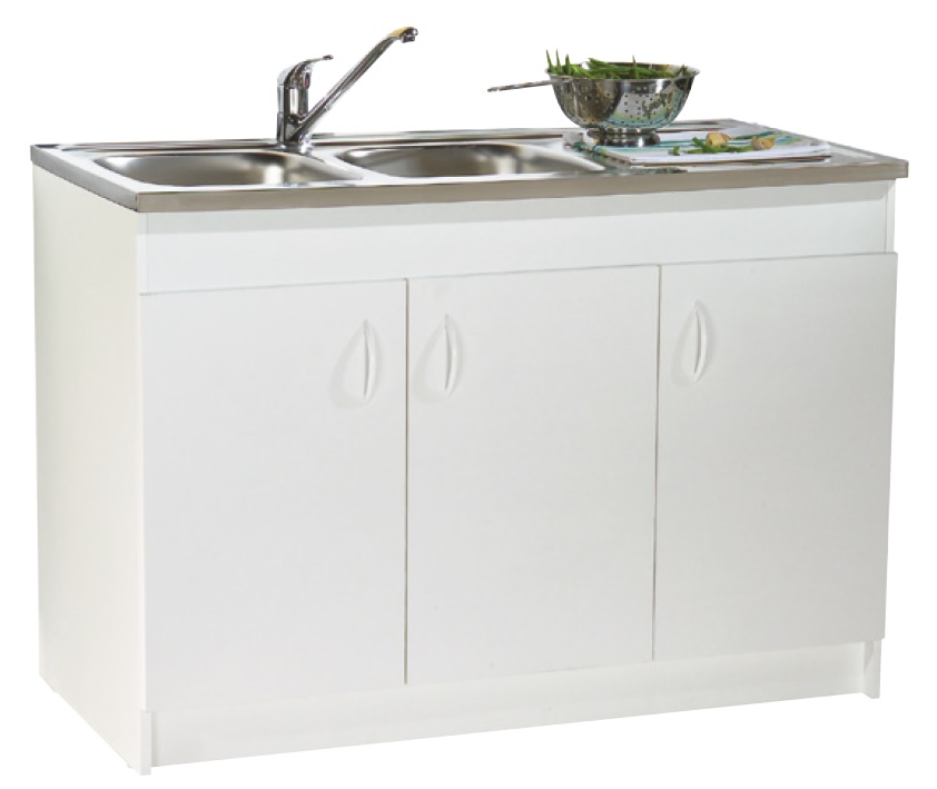 Meuble sous évier SIM blanc 16 mm 2 portes largeur 800 mm NÉOVA S12N02080