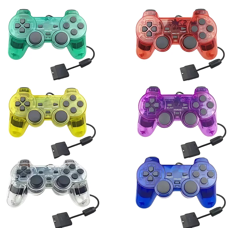 PS2 Wired Controller Spiel Gamepad PS2/PS1 für Sony 2,4G Playstation 2 Joystick Spiel Griff USB PC Spielkonsole Dual Vibration Image