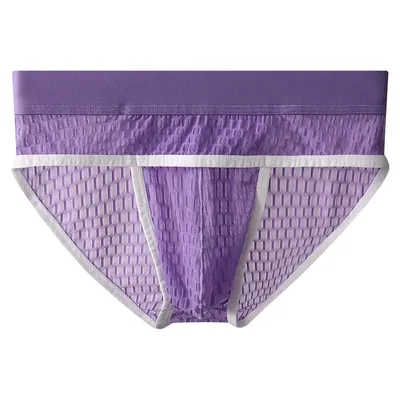 Einfache und modische einfarbige Herren-Unterwäsche aus dreieckiger Spitze, Eisseide, Jugend-Slip mit mittlerer Taille, Herren NK28 Image