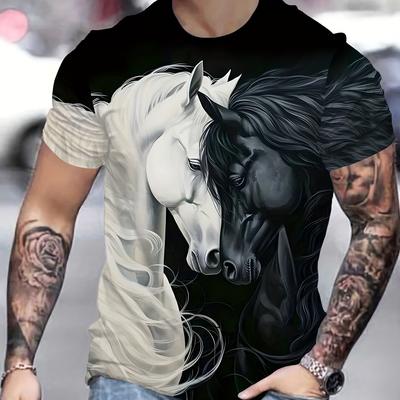 TEMU 's Trendy 3d Print T-shirt For Men Image