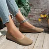Damen wohnungen einfarbige Freizeit schuhe für Damen 2025 Frühlings mode Slip-On flacher Komfort faltbare Wohnungen Damen Schuhe mit flachem Absatz