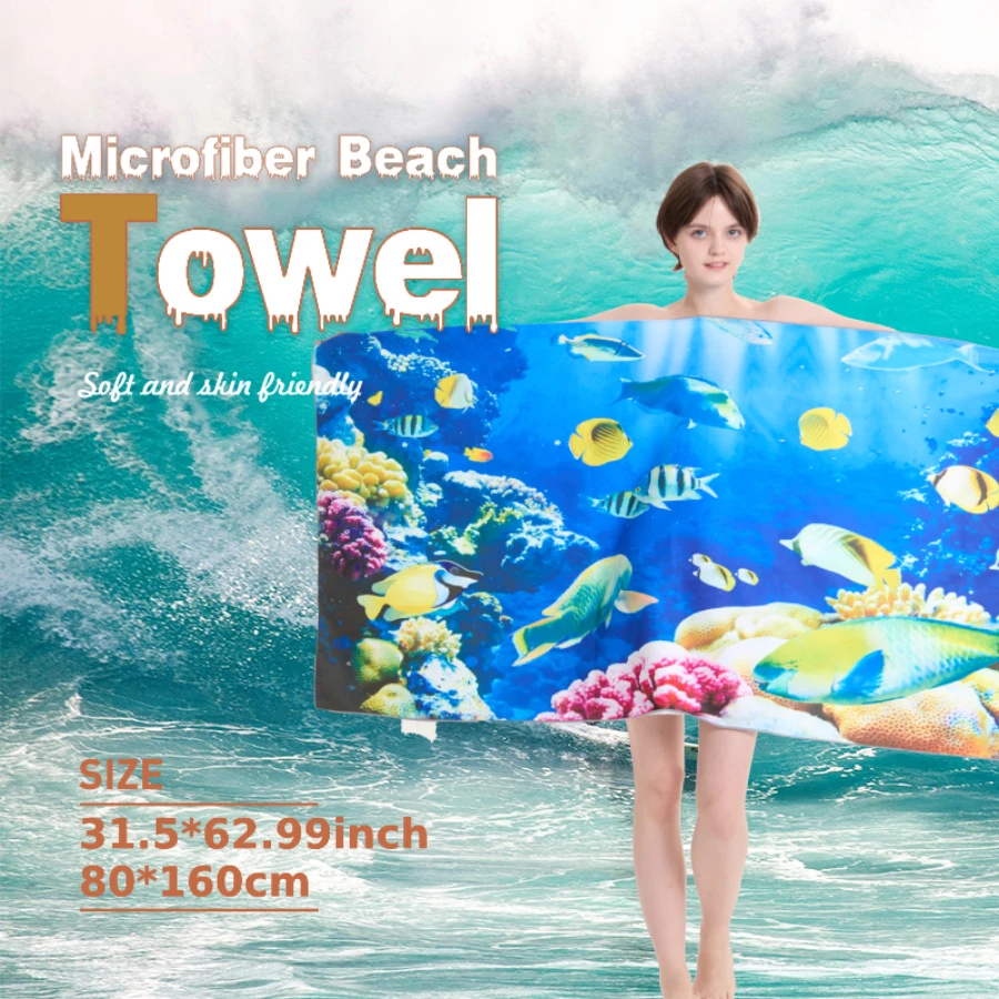 Mikrofaser-Handtuch, schnell trocknendes Handtuch, Reisehandtuch, Sporthandtuch, Strandtuch, sanddichtes, weiches, leichtes Handtuch für Schwimmen, Yoga, Fitnessstudio Image