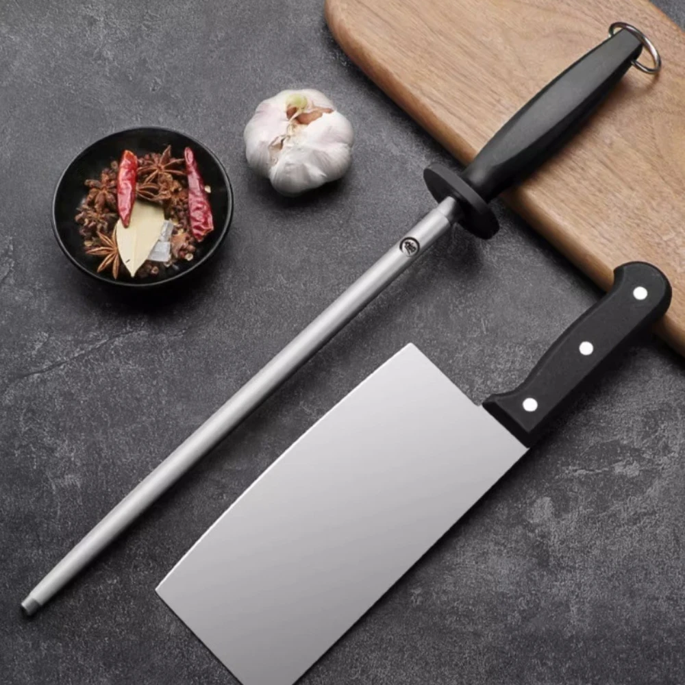 Flache und runde Messerschärfstäbe, schneller Messerschärfer, leistungsstarkes Werkzeug für Zuhause, Metzger, professioneller Messerschärfer, Stein, Neu Image
