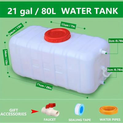 TEMU Portable Water Water Storage For Camping With Spigot Hose Plastic Water Container Water Storage Container For Emergency Water Storage Hiking Outdoor Image