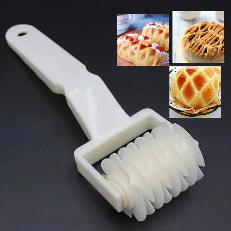 Kunststoff Gebäck Pizza Gitter Roller Cutter Backen Werkzeug Pull Net Rad Messer für Teig Cookie Pie Küche Gadgets Backen Werkzeuge