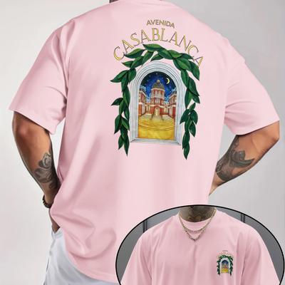 "TEMU Men's Trendy Loose-fit Graphic T-shirt - Casual Summer Short Sleeve Tee With Vibrant Oil Painting Print, Featuring "" & "señuelo" Design, Perfect Gift For Men" Image