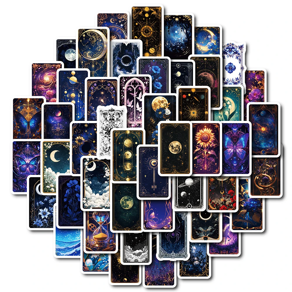 10/30/50 Stück geheimnisvolle kosmische Sternenhimmel ästhetische Aufkleber Cartoon Mond Blumen Aufkleber DIY Telefon Briefpapier Gitarre niedliche Aufkleber Image