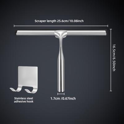 TEMU 1pc Professional Stainless Wiper With , Cleaning Tool For Bathroom, Kitchen, Floor, And Glass Surfaces, Window Cleaning, Scraper