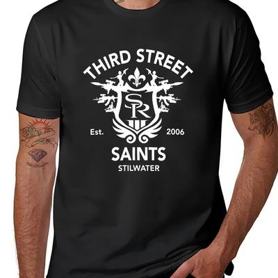TEMU Row 3 Emblem T-shirt Summer Tops Vintage Clothes Short Sleeve Tee Oversizeds Mens T Shirts 220g Image
