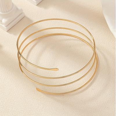 TEMU Bohemian Style Stainless Steel Bracelet For Women - Elegant , Summer Parties And Vacations, Versatile Arm Cuff Jewelry, Boho Chic Accessory|minimalist Bracelet|durable Bracelet Image