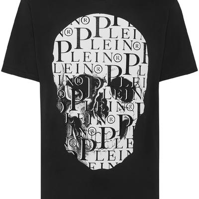 TEMU Men's Vintage Skull & Plein Print Graphic T-shirt - 100% Cotton Crew Neck Short Sleeve Tee, Regular Fit Casual Top, Perfect Gift For Birthdays Or Holidays, Skull T Shirt Image