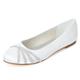 DANOBAB Women's Round Toe Flats Shoes Washable, Soft, Slip-On Dressy Shoes Suitable for Business Casual, Office Wear, Work Attire & Weddings,White,3.5
