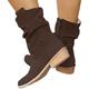 Women's Boots with Heel Rome: Cowboy Ankle Boots Women's Beige Suede Vintage Western Boots Block Heel Half Boots Ankle Boots Toe Riding Boots Side Zip Country Boots, coffee, 8 UK