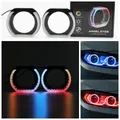 2.5 "3'' 5D Crystal Angel Eyes Maschera LED Halo Anelli Per Hella Bi Xenon LED Lenti Del Proiettore Faro DRL Accessori Luce Auto