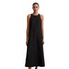 Midikleid MARC O'POLO "aus fließendem Naia™-Twill", Damen, Gr. 34, Normalgrößen, schwarz, Obermaterial: 100% Acetat, unifarben, relaxed fit wadenlang, Rundhals, ohne Ärmel, Kleider