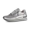 Keilsneaker GABOR "TURIN", Damen, Gr. 37, silber (silberfarben), Nappaleder, metallic, sportlich, Schuhe, in Komfortweite H (= sehr weit)