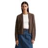 Cardigan MARC O'POLO DENIM "aus Baumwoll-Multicolor-Garn", Damen, Gr. L, braun coffee, Obermaterial: 53% Baumwolle, 24% Polyamid, 23% Alpaka, unifarben, loose fit, Langarm, Strickjacken