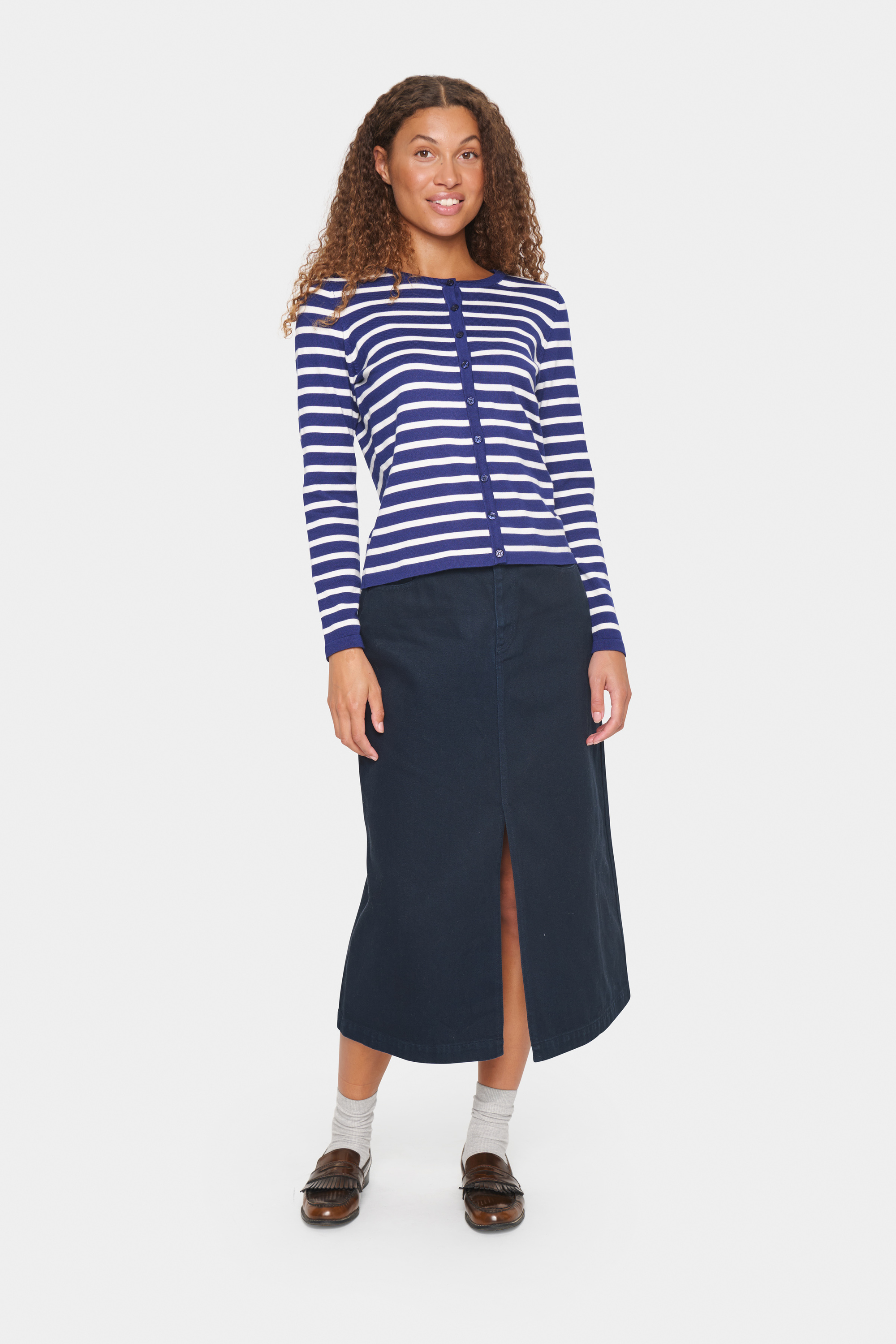 Strickjacke Gerade Passform marine Image