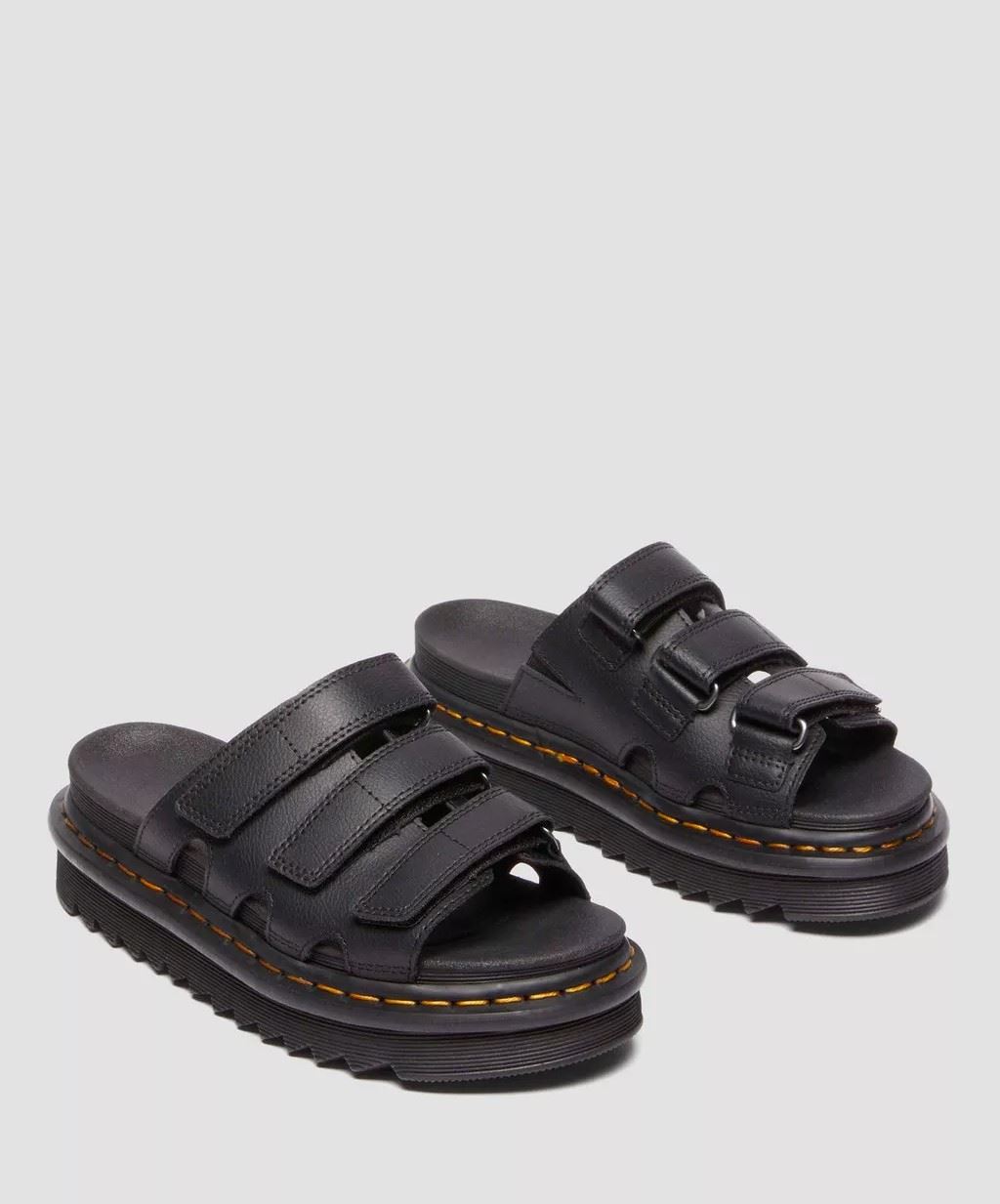 Dr. Martens Raine Athena Damen Schwarze Lederschlappen Image