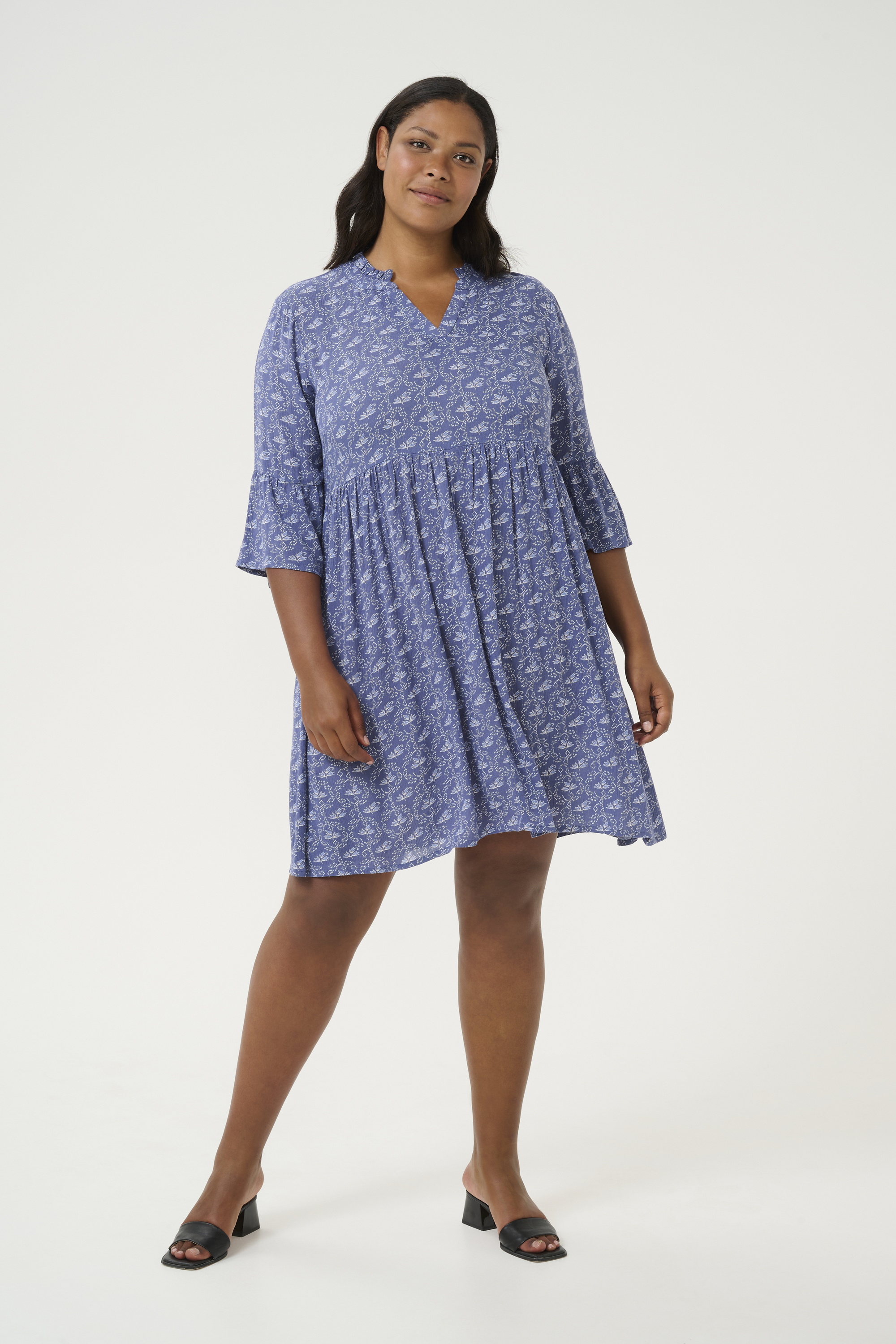 Kleid A-shape blue white EU 54 / UK 26