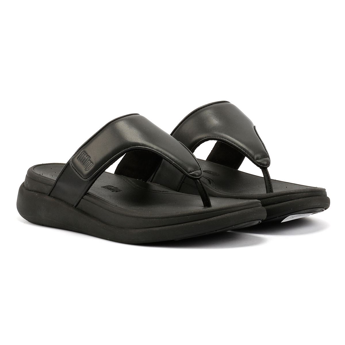 FitFlop F-Mode Go Adjustable Flatform Damen Sandalen In Schwarz Image