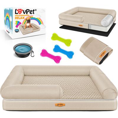 Lovpet - Orthopädisches Hundebett, Hundekissen, Hundekorb Relax, Inkl. Napf + 3X Kauknochen, Image