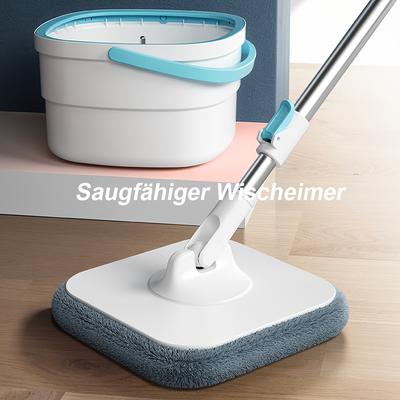 TEMU Mop And Bucket Combo With 4 Reusable Pads - Easy-to-clean, No Electricity Needed, Ideal For Wood, Marble, Ceramic & Tile Floors - Bedroom, Bathroom, Living Room Cleaning St Patricks Day Image