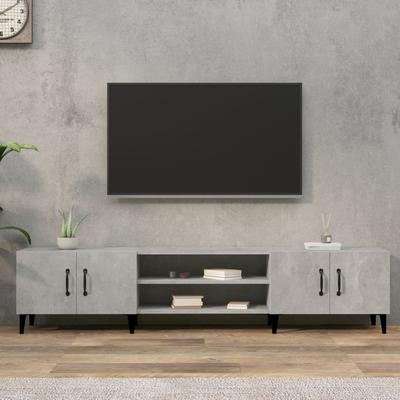 TEMU Tv Cabinet Concrete Grey 180x31.5x40 Cm Wood Image