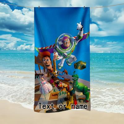 TEMU 1pc Customizable Beach Towel, -dry Absorbent Microfiber, Fade Resistant, Woven Polyester 100%, Contemporary Oblong Style, 200gsm For Camping, , Yoga, Bathing Image