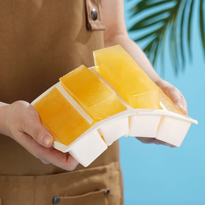 Streifenförmiges Eiswürfel-Tablett, Silikon-Eiswürfel-Tablett, Eis- und Eisherstellungswerkzeug, ungiftig, langlebig, Wein-Eiswürfel, leicht zu lösende Eiswürfelform Image