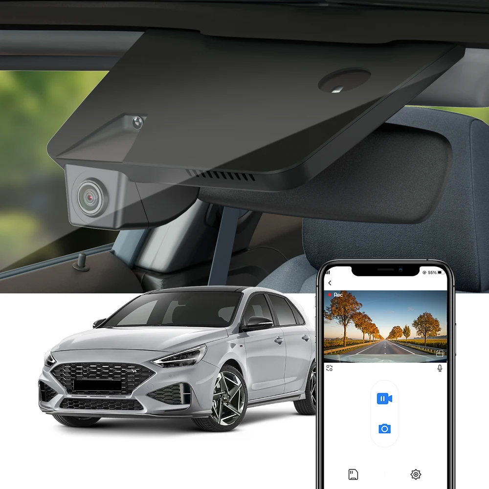 Fitcamx 4K Dash Cam für Hyundai i30 i30N 2018–2024, Auto-DVR im OEM-Stil, breites Objektiv, Fahrsicherheit, Loop-Aufnahme Image