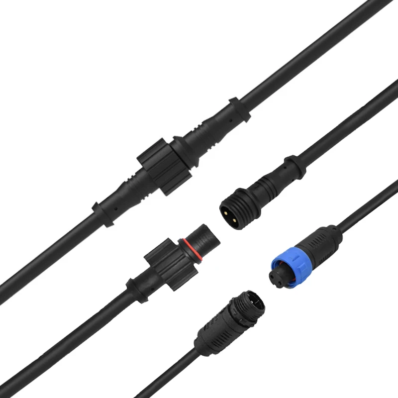 1Set Schwarz 2/3Pin Wasserdichte Stecker Kabel Stecker Und Weibliche Stecker Für LED Licht Streifen Mit Länge 50cm Kabel Image