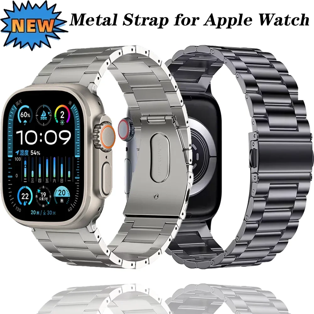 Titan-Metallarmband für Apple Watch Ultra 2 49 mm 10 42 mm 46 mm Armband für iWatch 9 8 7 45 mm 41 mm 6 5 4 SE 44 mm 40 mm Correa Image