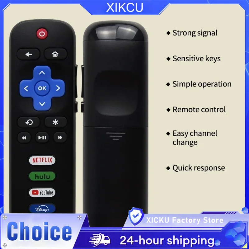 XIKCU Infrarot-Fernbedienung, keine Kopplung oder Programmierung, 2 Stück * AAA-Batterien, um es zu erhalten, für RK TV TCL RK Hisense RK/Onn RK/Philips Image